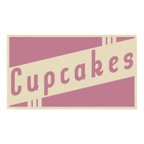 retro cupcakes poster