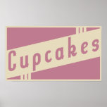 retro cupcakes poster