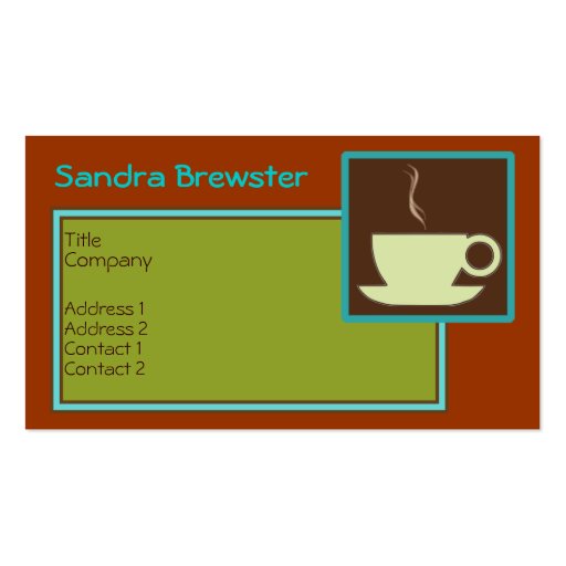 Retro Cuppa Coffee Business Card (front side)
