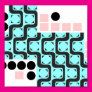 Retro Curved Lines Squares and Circles Print Retro Curved Lines Squares and Circles Print