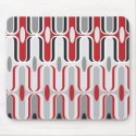 Retro Curves Red and Black Mousepad by fat_fa_tin Retro Curves Red and Black Mousepad