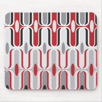 Retro Curves Red and Black Mousepad by fat_fa_tin Retro Curves Red and Black Mousepad