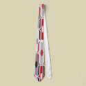 Retro Curves Red and Black Pattern Custom Tie