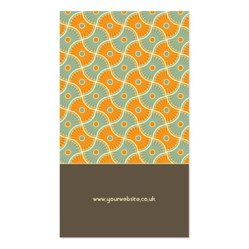 Retro!Dahlia Brown, Orange and Aqua Business Card Templates (back side)