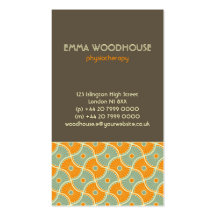Retro!Dahlia Brown, Orange and Aqua Business Card Templates