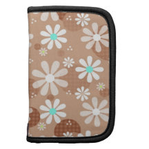 Retro Daisies and Brown Polka Dots Organizers