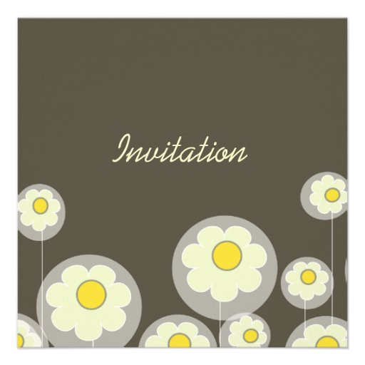 Retro Daisies Wedding Invitations/diy color