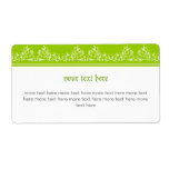 Retro Damask Filigree Elegant Lime Green 3 Custom Shipping Labels