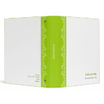 Retro Damask Filigree Elegant Lime Green 3 Ring Binder