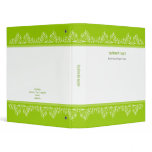 Retro Damask Filigree Elegant Lime Green Vinyl Binders