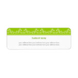 Retro Damask Filigree Elegant Lime Green Custom Return Address Labels