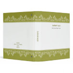 Retro Damask Filigree Elegant Olive Green 3 Ring Binders