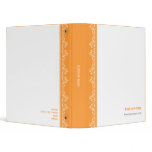 Retro Damask Filigree Elegant Orange Vinyl Binder
