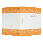 Retro Damask Filigree Elegant Orange Binders