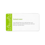 Retro Damask Filigree Side Elegant Lime Green 2 Custom Address Labels