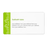 Retro Damask Filigree Side Elegant Lime Green 3 Shipping Label