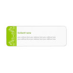 Retro Damask Filigree Side Elegant Lime Green Return Address Label