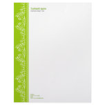 Retro Damask Filigree Side Elegant Lime Green Custom Letterhead