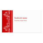 Retro Damask Filigree Side Elegant Red Business Card Template