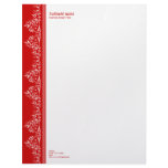 Retro Damask Filigree Side Elegant Red Letterhead