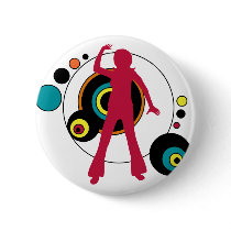 Retro Dancing Girl button