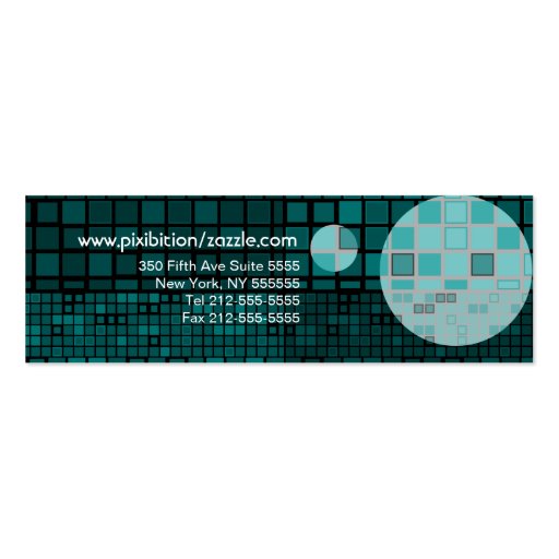 Retro Dark Blue Space Mosaic Hi tech Business Card (back side)