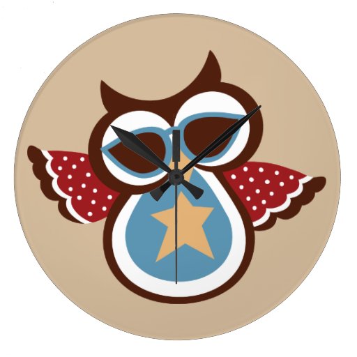 Retro Deco USA 4th July Patriotic Owl Design Clocks