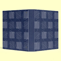 Retro Denim  Blue Textured Squares binders