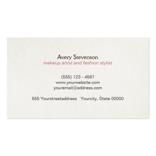 Retro Designer and Fashion Stylist Gold Wood Look Business Cards (back side)