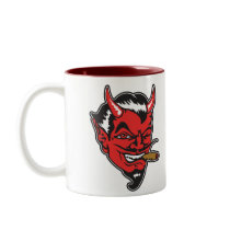 Retro Devil Head Coffee Mug by dwaterfield Retro Devil Head Coffee Mug