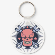 Retro Devil Skull Wrenches keychains