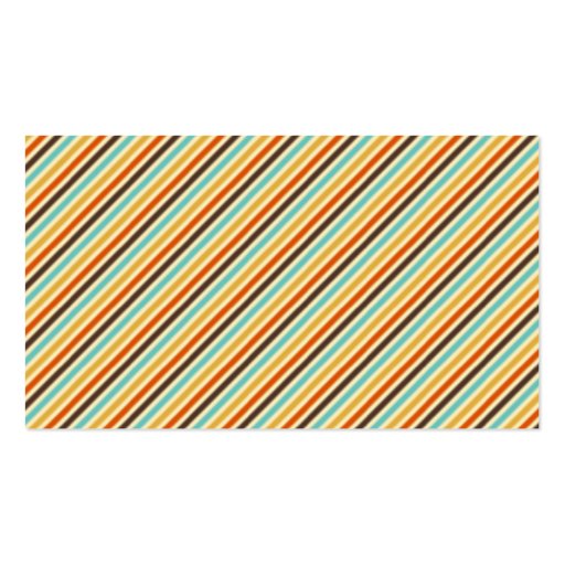 Retro Diagonal Stripes Business Card