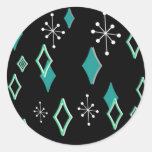 RETRO DIAMONDS & STARBURSTS: TURQUOISE and BLACK stickers