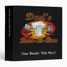 Retro Diner, Dad's Bar-B-Que 3 Ring Binder