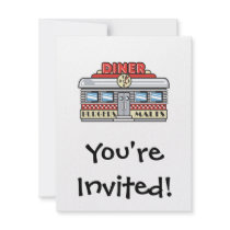 retro diner design invites