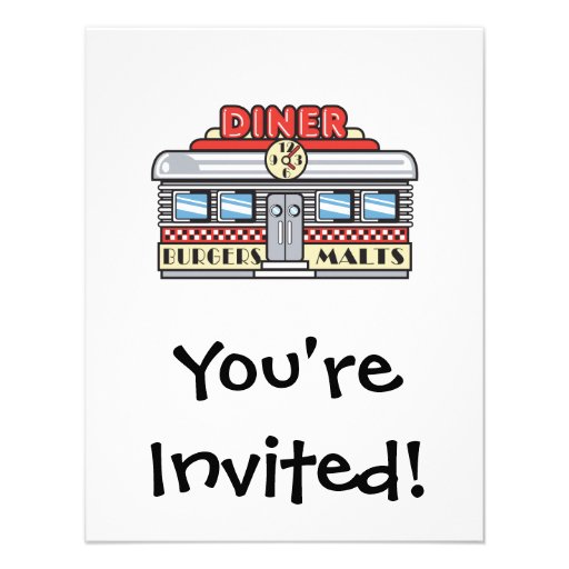 retro diner design invites