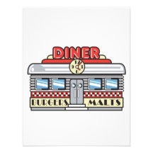 retro diner design personalized invite