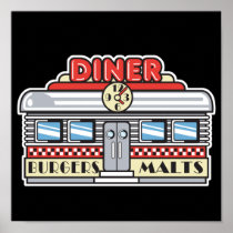 retro diner design print