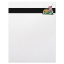 retro diner fast food meal letterhead template