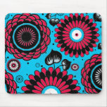 Retro Distressed Aqua Floral Pattern Customized mousepads