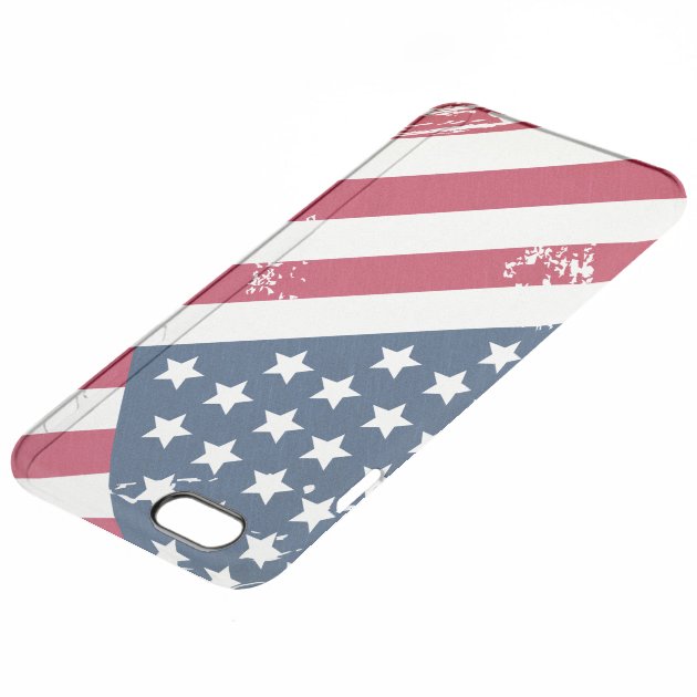Retro Distressed Grunge American Flag Old Look Uncommon Clearlyâ„¢ Deflector iPhone 6 Plus Case-3