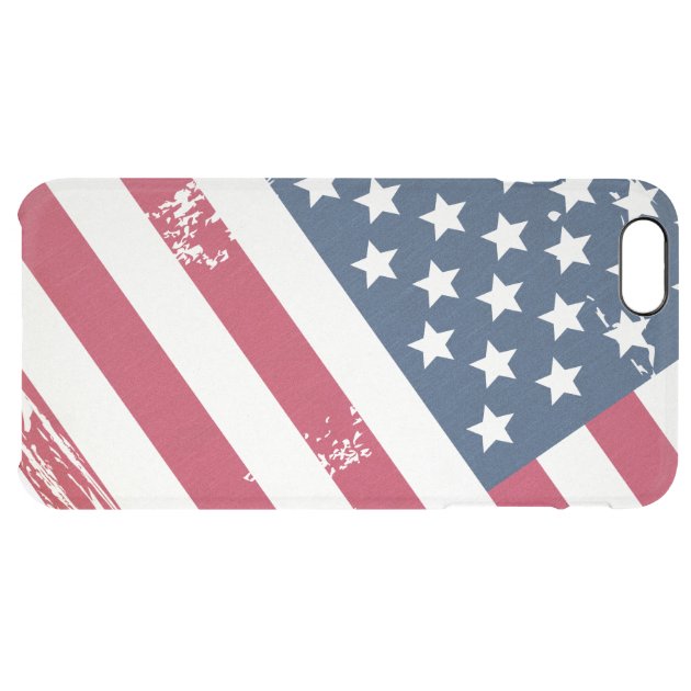 Retro Distressed Grunge American Flag Old Look Uncommon Clearlyâ„¢ Deflector iPhone 6 Plus Case-5