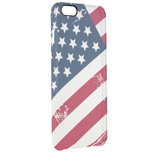 Retro Distressed Grunge American Flag Old Look Uncommon Clearlyâ„¢ Deflector iPhone 6 Plus Case-2