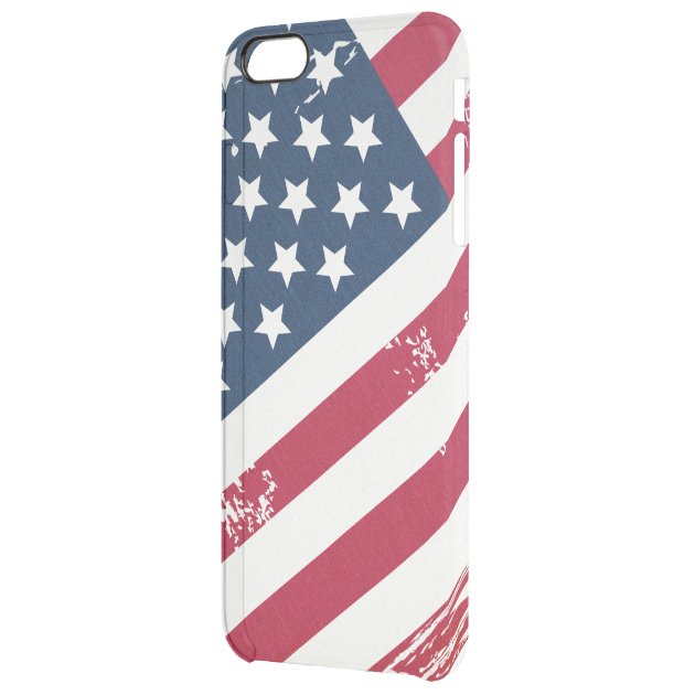 Retro Distressed Grunge American Flag Old Look Uncommon Clearlyâ„¢ Deflector iPhone 6 Plus Case