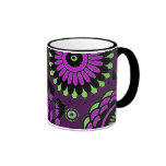 Retro Distressed Purple Floral Pattern Customized mugs