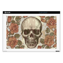 Retro distressed skull artwork. skins for 17" laptops