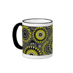 Retro Distressed Yellow Floral Pattern Customized mugs