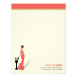 Retro Diva Custom Flat Note Cards (coral) Invites