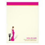 Retro Diva Custom Flat Note Cards (hot pink) Personalized Announcement