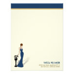 Retro Diva Custom Flat Note Cards (navy) Invitation